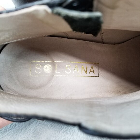 Sol Sana Shoes Womens EU 37 US 6.5 Black Leather Buckle Biker Buckle Ankle Boots - Picture 11 of 13